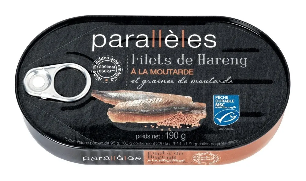 Filets de hareng à la moutarde et graines de moutarde