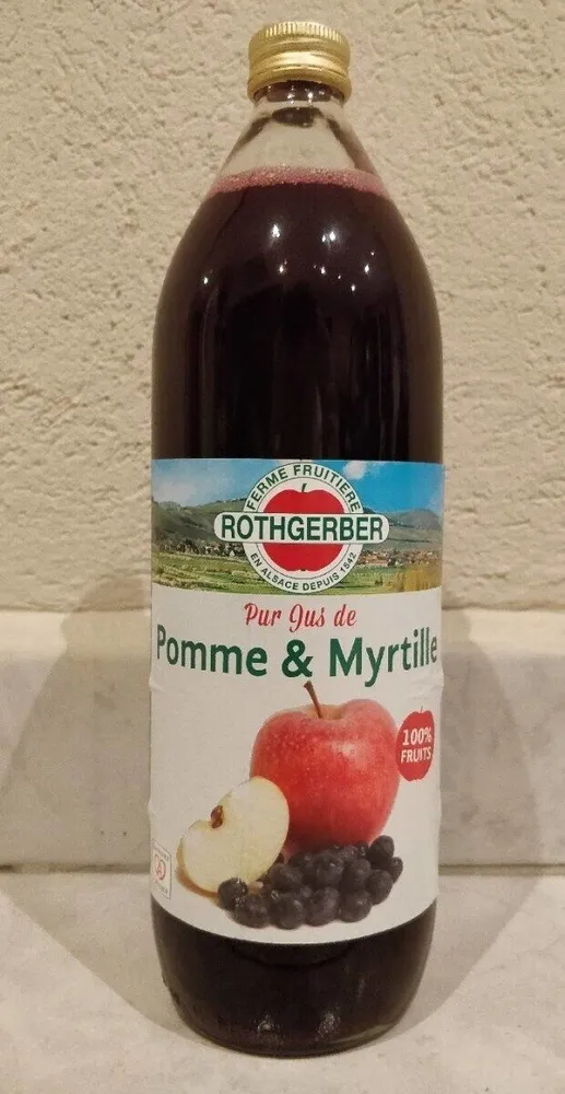 Pur jus de pomme et myrtille
