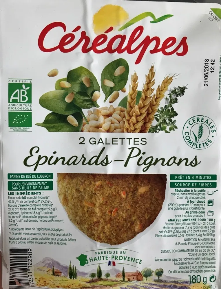 Galettes epinards pignons