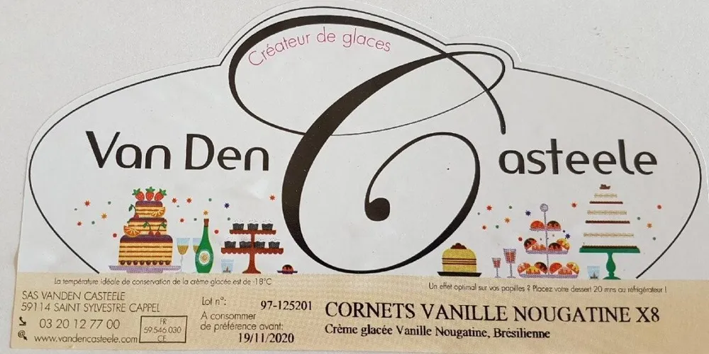 Cornet vanille nougatine