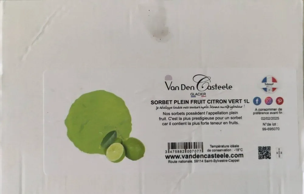 Sorbet plein fruit citron vert
