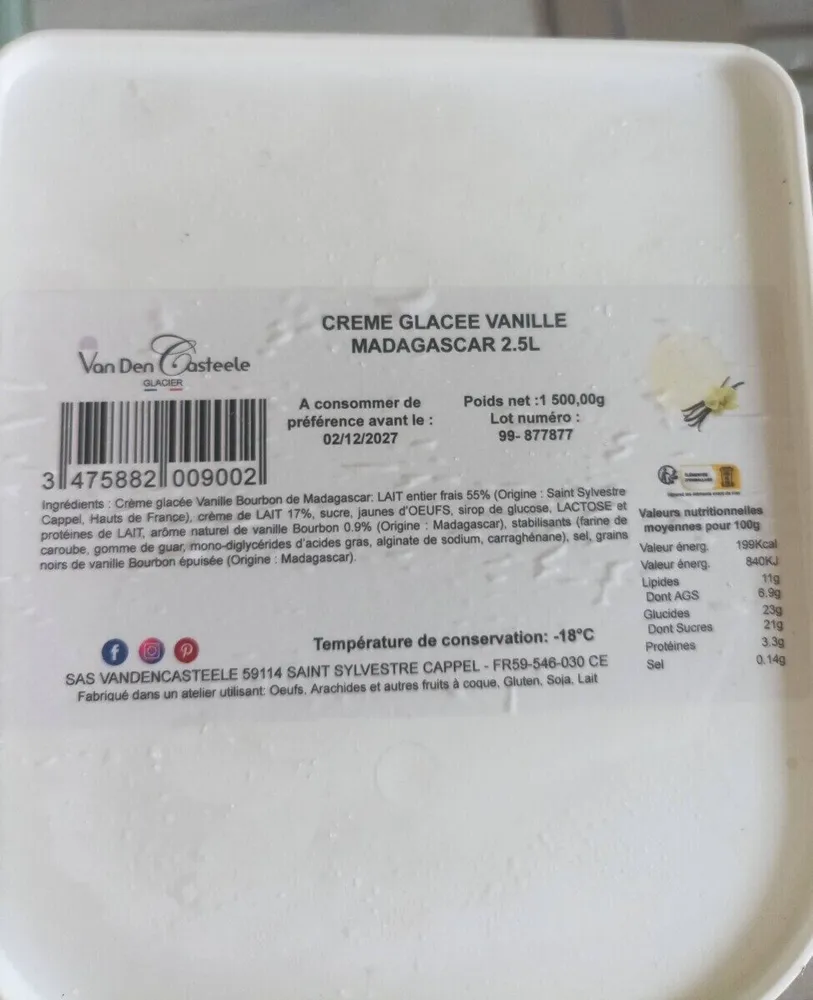 Crème glacée vanille