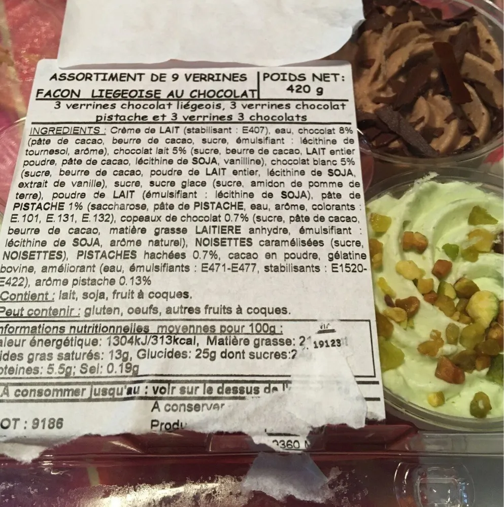 Assortiment de 9 verrines