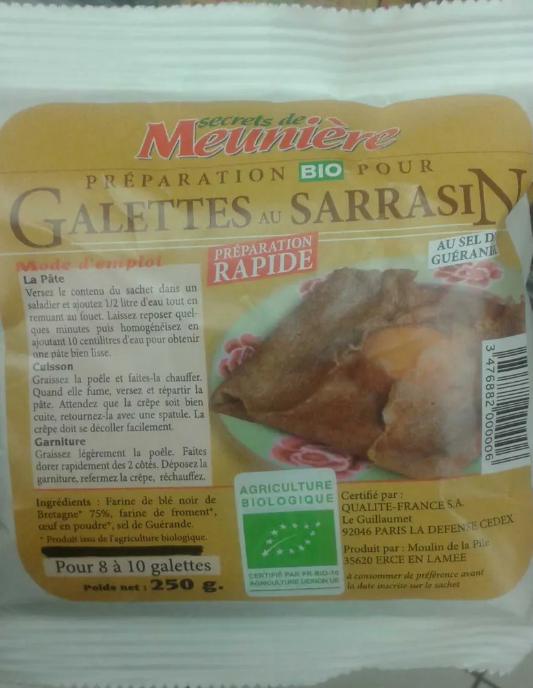 Préparation bio pour galettes au sarrasin