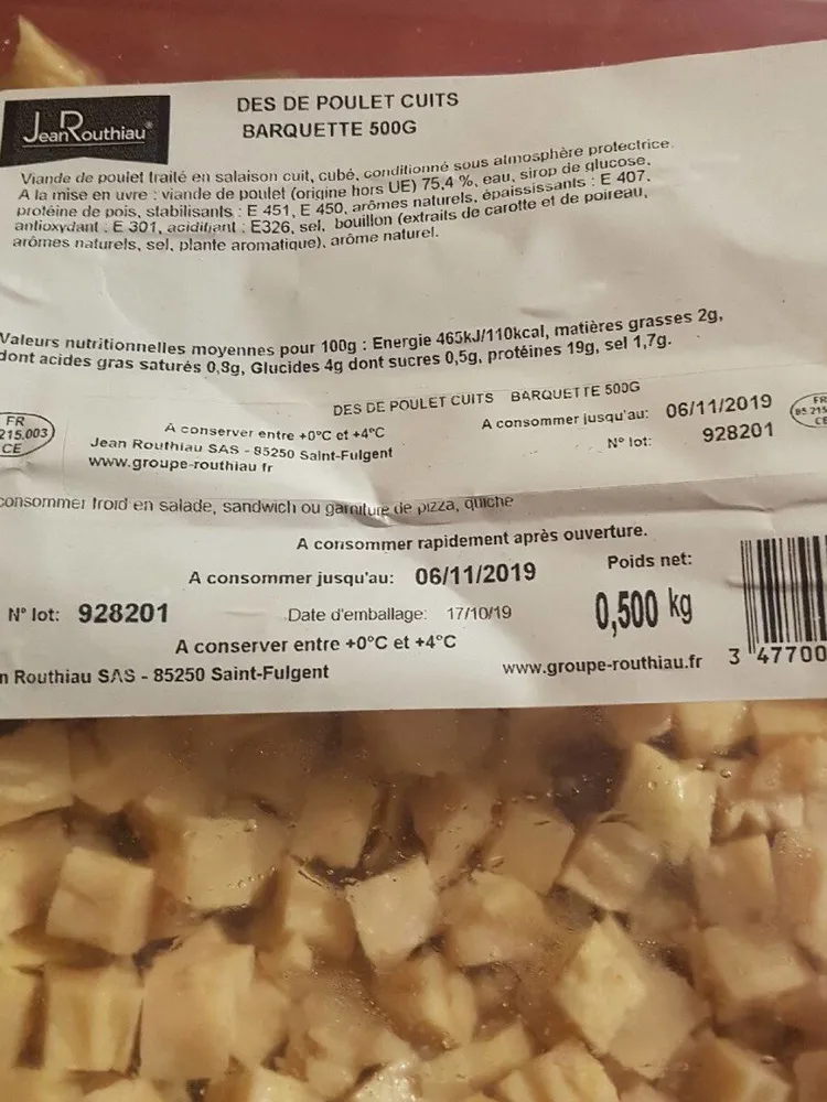Dés De Poulet Cuit