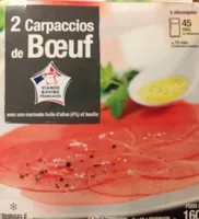 2 Carpaccios de boeuf avec marinade huile d'olive, basilic