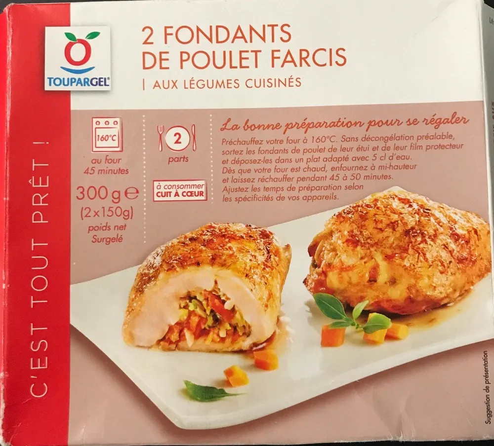 2 Fondants de Poulet Farcis aux Légumes Cuisinés