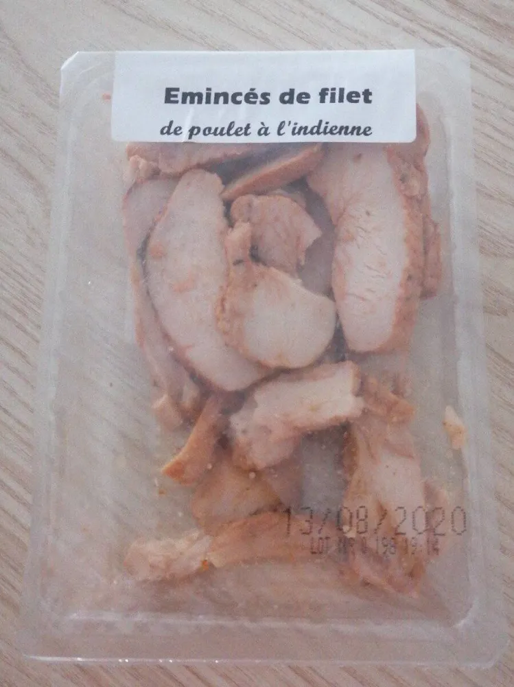 Émincé de filet de poulet à l'indienne