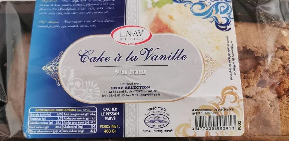 Cake a la vanille cacher le pessah