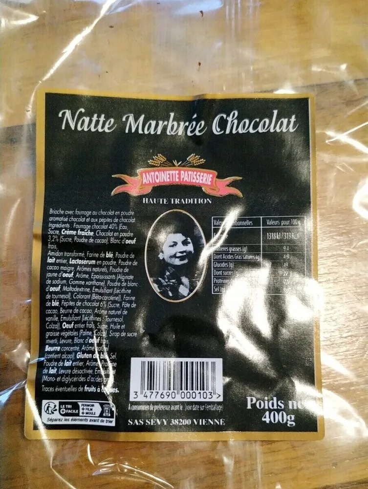 Natte marbrée chocolat