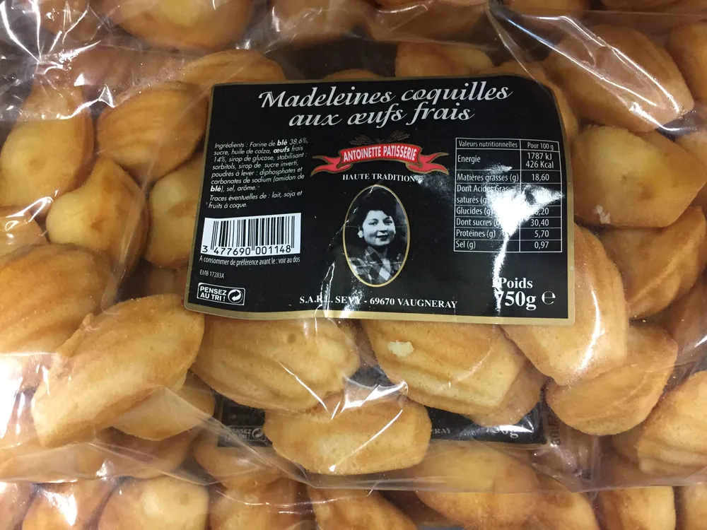 Madeleines coquille aux oeufs frais