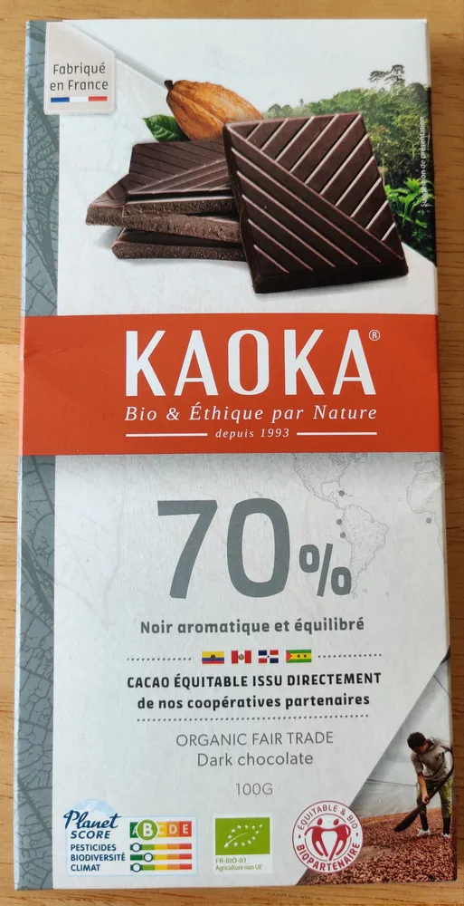 Chocolat Noir 70% Bio