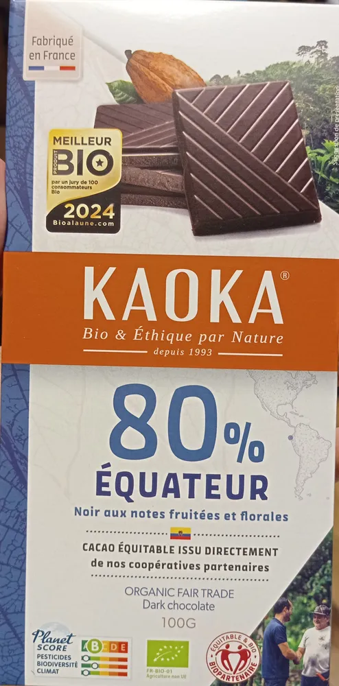 Chocolat noir 80% - Équateur