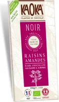 Chocolat Noir aux Raisins et Amandes Bio