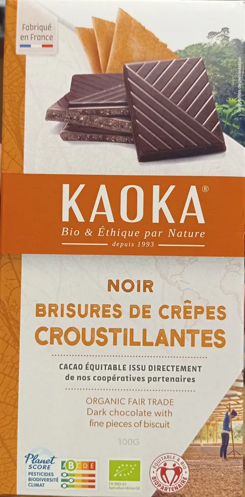 Chocolat Noir à la Crêpe Dentelle Bio