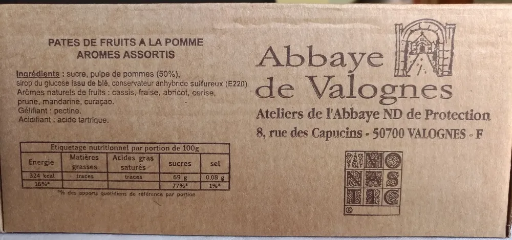 Pâtes de fruits de l'abbaye de valognes