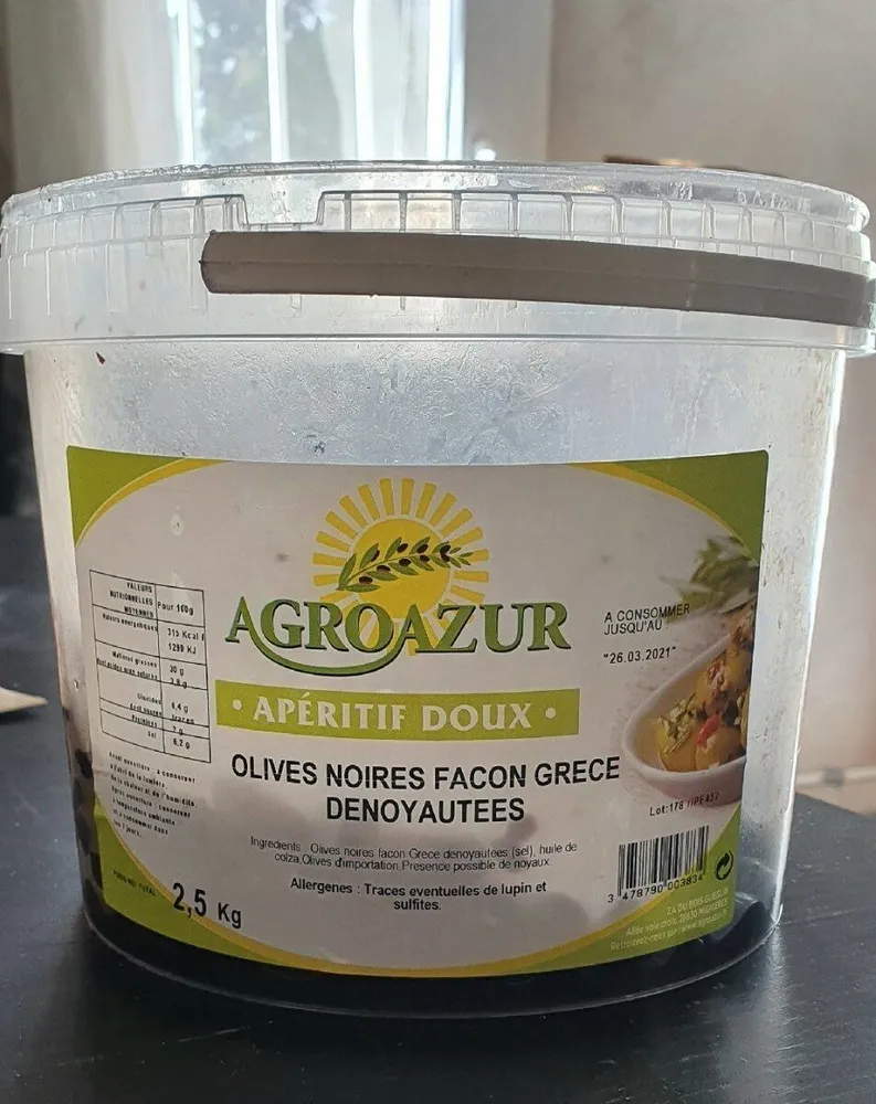 olives noires facon Grèce dénoyautées