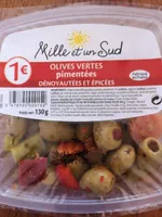 Olives vertes pimentées dénoyautées et épicées