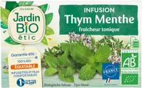 Infusion Thym Menthe fraîcheur tonique Jardin Bio