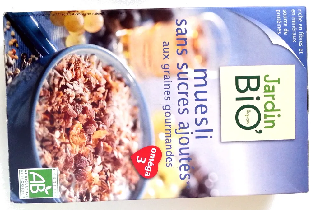 Muesli sans sucres ajoutés aux graines gourmandes