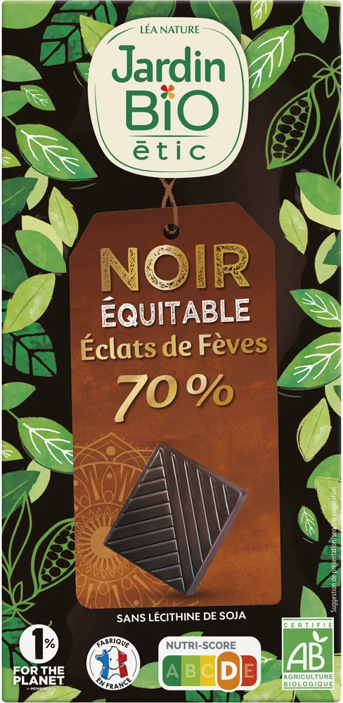 Chocolat noir et éclats de fèves