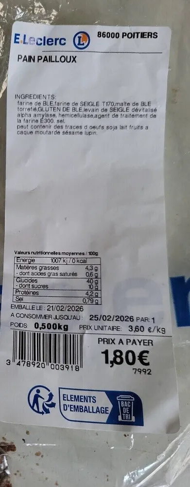 Pain pailloux