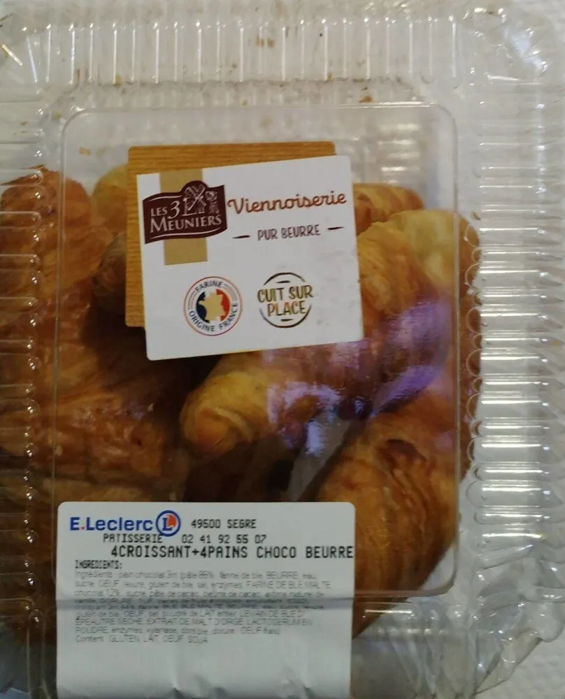 4 Croissant + 4 Pain au chocolat Beurre