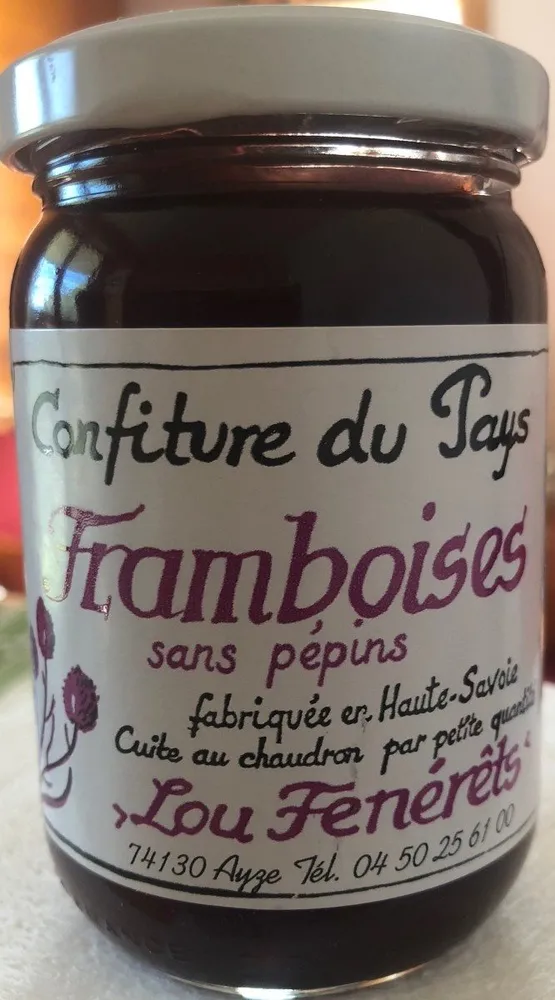 Confiture du pays- Framboises sans pepins