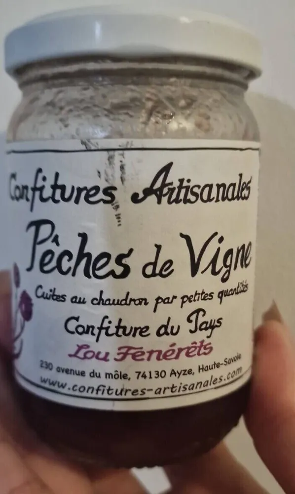 Confiture artisanale pêche de vigne