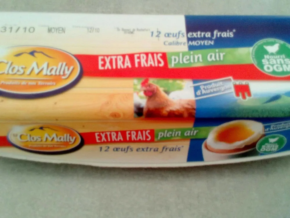 12 œufs extra frais moyen