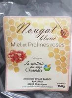 Nougat blanc miel et pralines roses