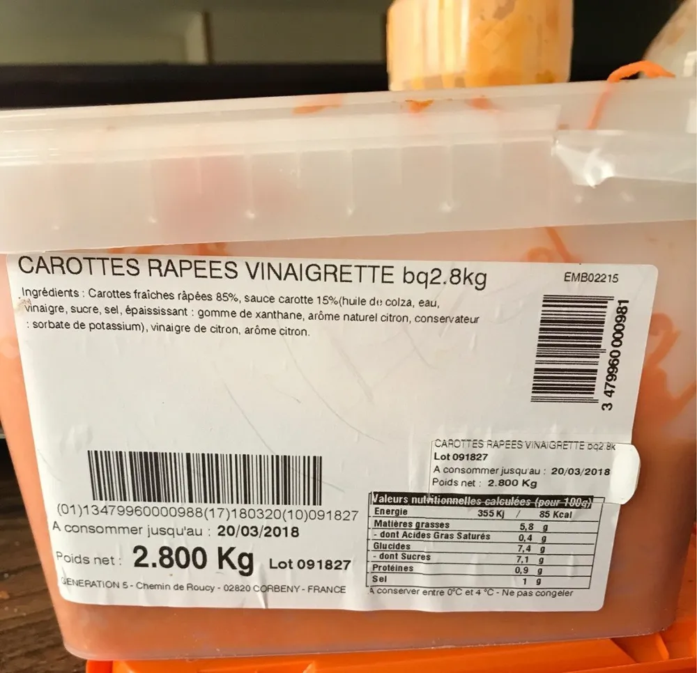 Carottes rapees vinaigrette