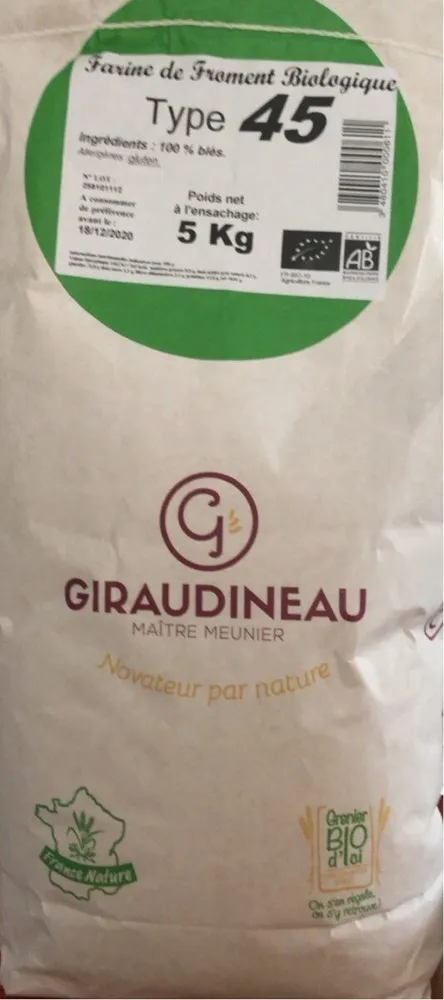 Farine de froment biologique T45