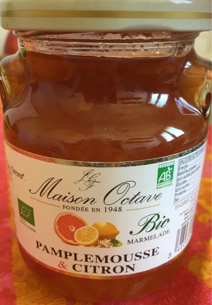 Bio marmelade pamplemousse et citron