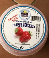 Sorbet plein fruit fraises morceaux