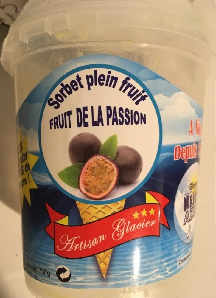 Sorbet plein fruit, fruit de la passion
