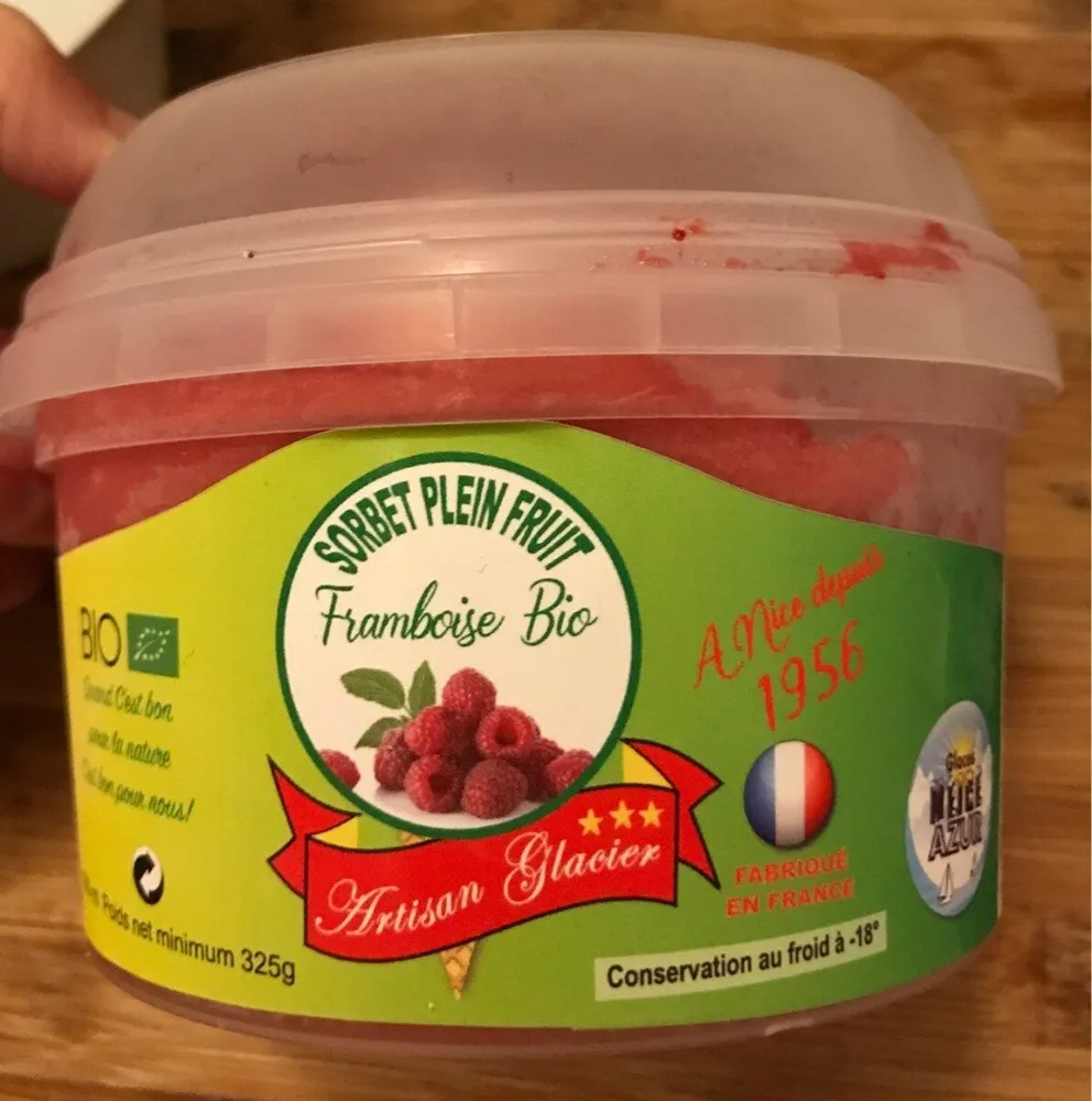 Sorbet plein fruit Framboise Bio