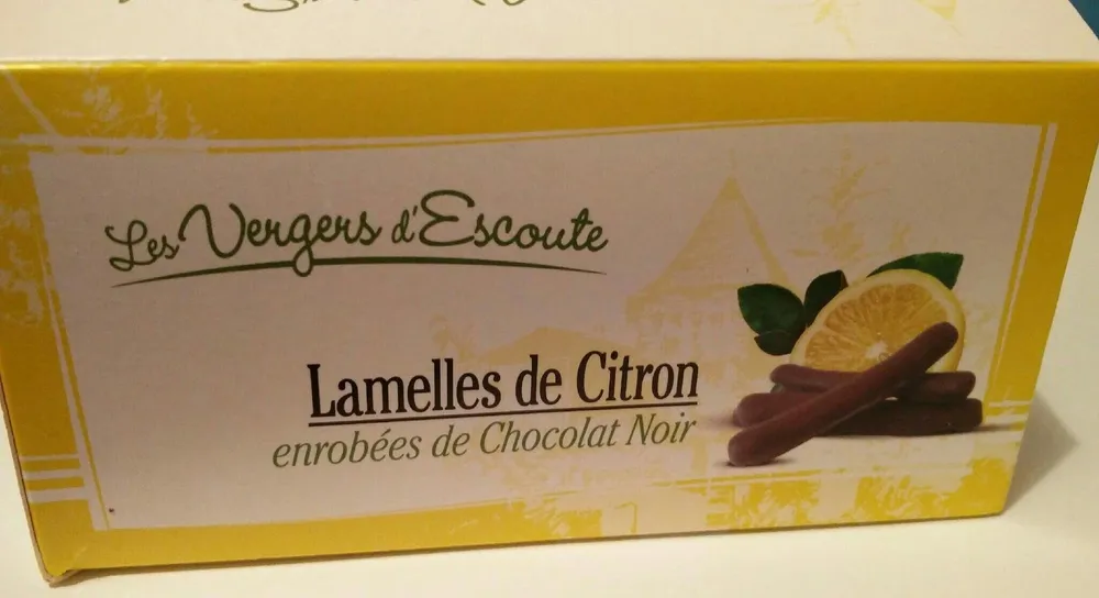 Lamelles de Citron enrobées de chocolat noir