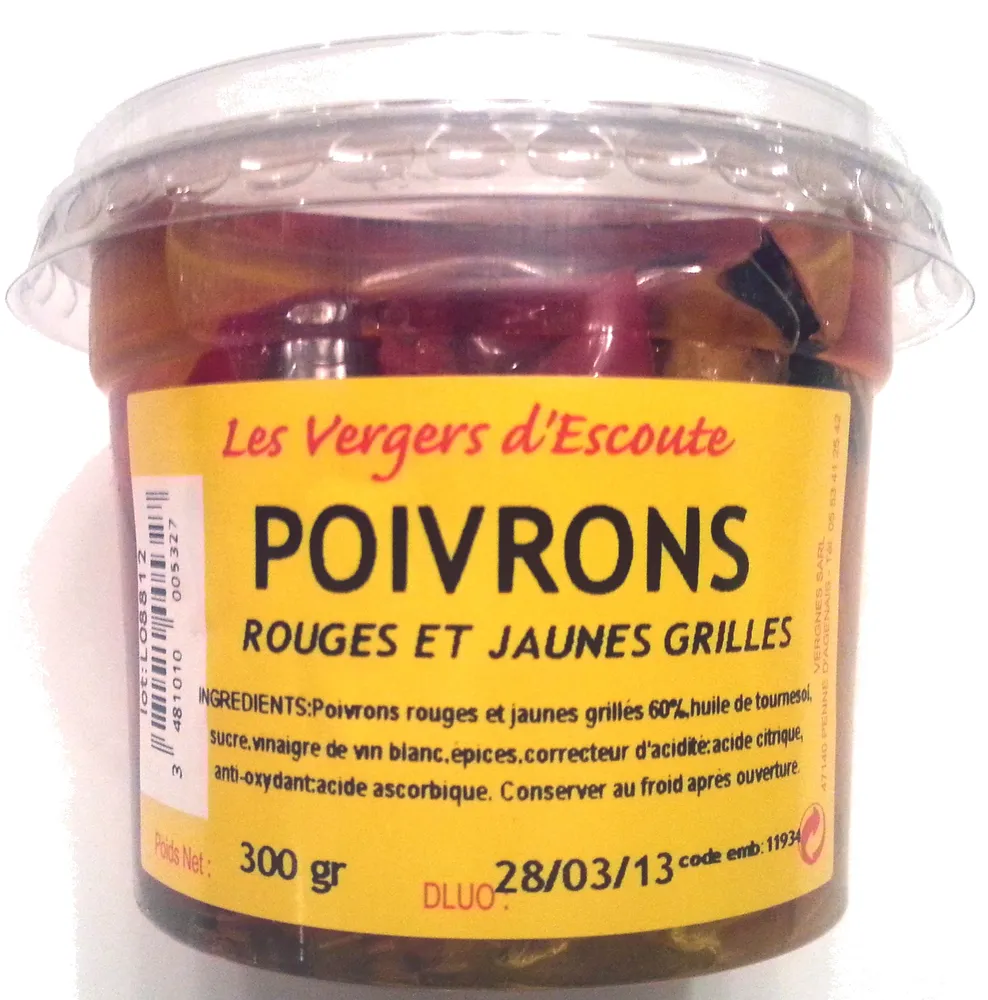 Poivrons rouges et jaunes grillés