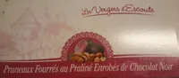 Pruneaux fourrés au praliné enrobés de chocolat noir