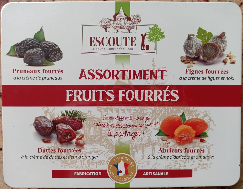 Assortiment de fruits fourrés
