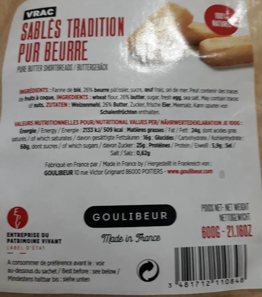 Sablés tradition pur beurre
