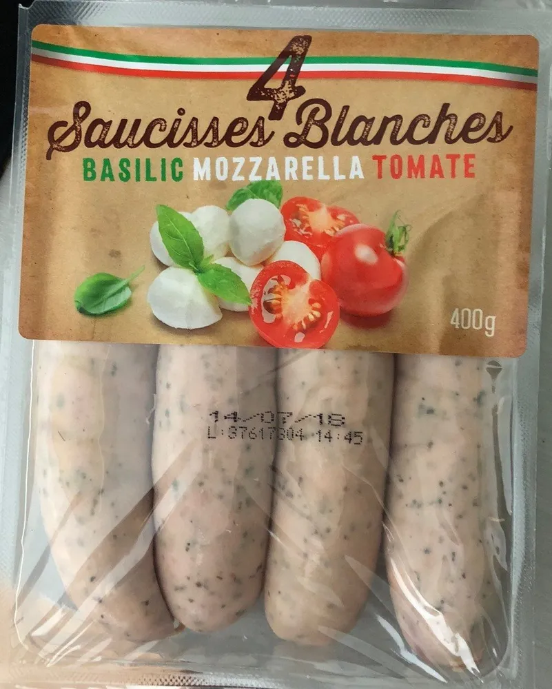 Saucisses blanches basilic mozzarella tomate