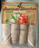 Saucisses blanches basilic mozzarella tomate