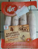 4 saucisses paysannes au fromage