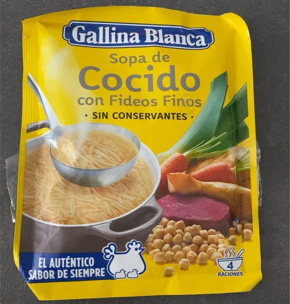 Sopa de cocido con fideos finos