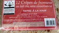 12 Crêpes de Froment au lait cru, sans conservateurs - Faites à la main