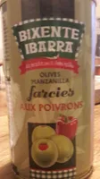 Olives manzanilla farcies aux poivrons