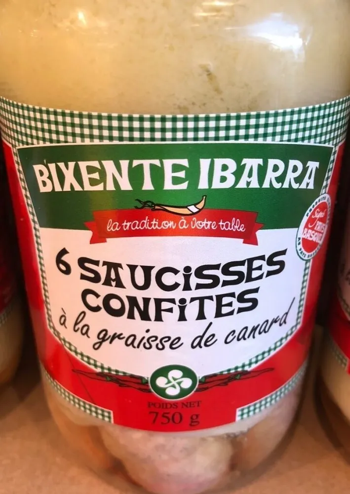 6 saucisses confites à la graisse de canard