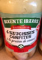 6 saucisses confites à la graisse de canard